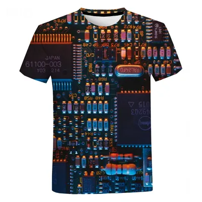 Electronic Chip Hip Hop T Shirt Men Women 3D Machine Printed Oversized T-shirt Harajuku Style Summer Short Sleeve Tee Electronic Chip Hip Hop T Shirt Men Women 3D Machine Printed Oversized T-shirt Harajuku Style Summer Short Sleeve Tee
