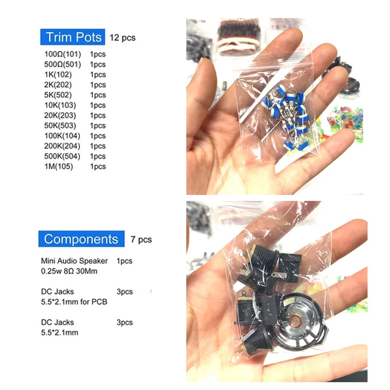 Electronic Components Kit Ultimate Edition Various Common Capacitors Resistors Capacitors T0-92 LED Transistors PCB Electronic Components Kit Ultimate Edition Various Common Capacitors Resistors Capacitors T0-92 LED Transistors PCB
