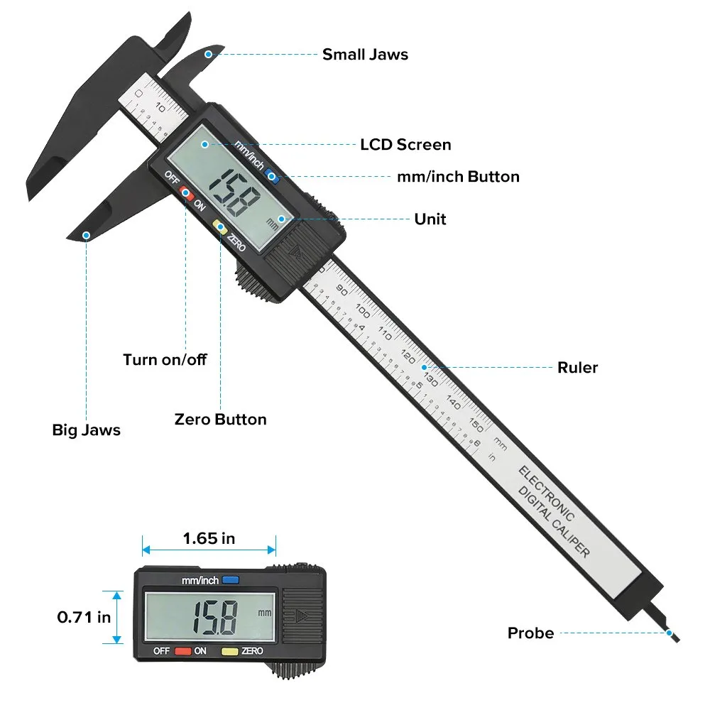 Electronic Digital Caliper Vernier Caliper Gauge Micrometer Measuring Tool Digital Ruler Electronic Digital Caliper Vernier Caliper Gauge Micrometer Measuring Tool Digital Ruler