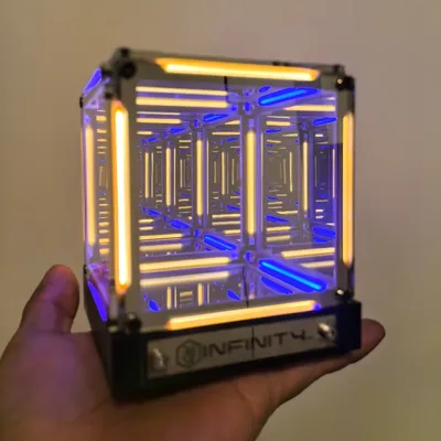 Electronic Game Desktop Technology Atmosphere Light 4-Dimensional Space Hypercube Creative Desktop Night Light Game