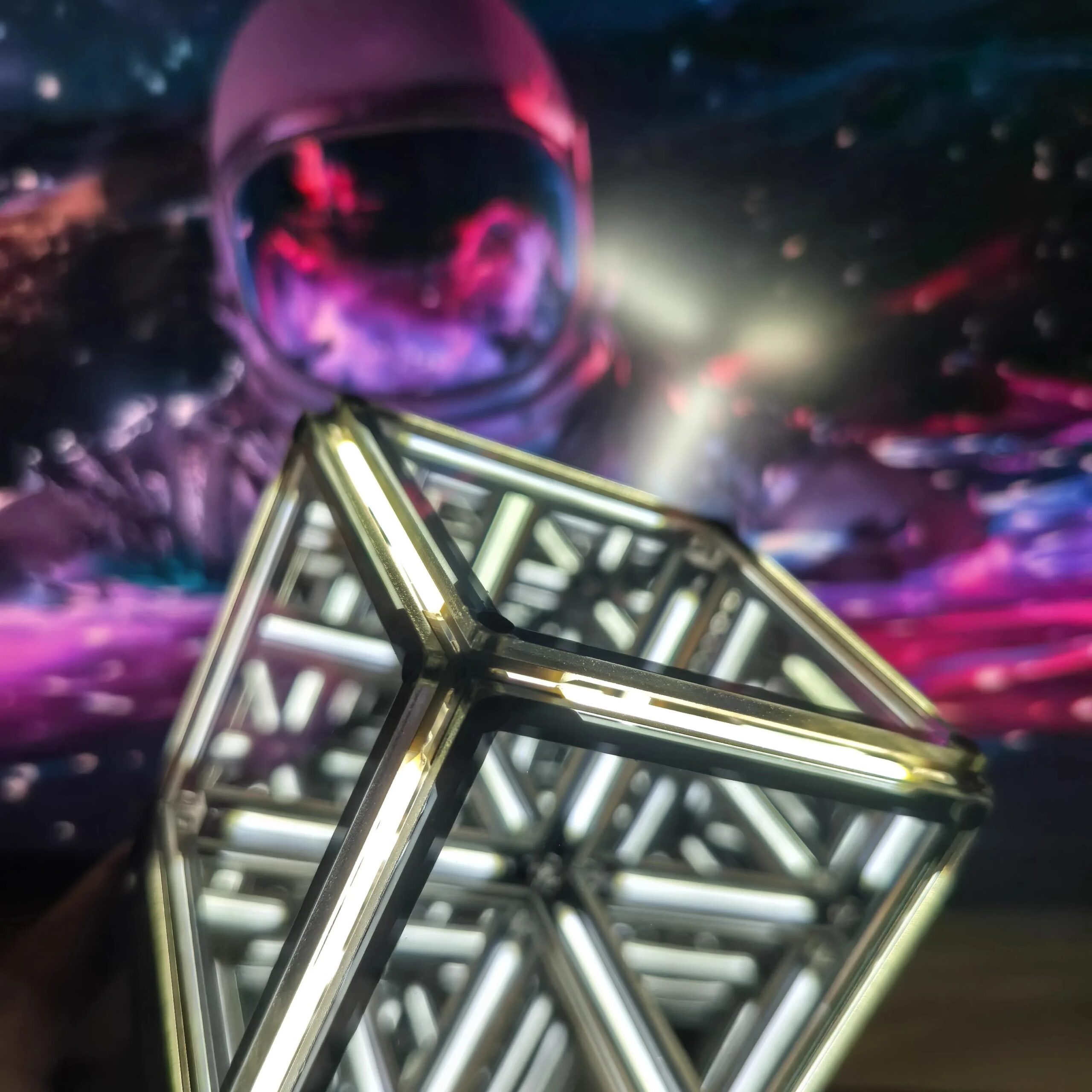 Electronic Game Desktop Technology Atmosphere Light 4-Dimensional Space Hypercube Creative Desktop Night Light Game