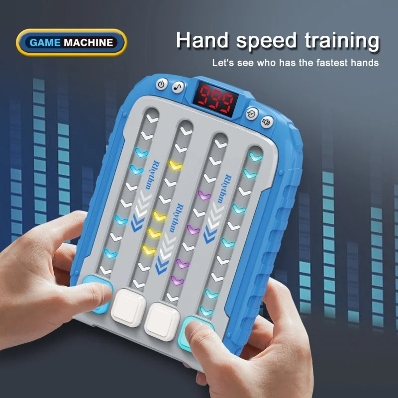 Electronic Music Rhythm Puzzle Game Machine Montessori Pockets Travel Toy Light Up Educationa Sensory Fast Push Table