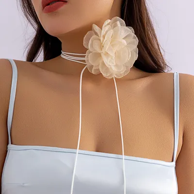 Elegant Big Rose Choker
