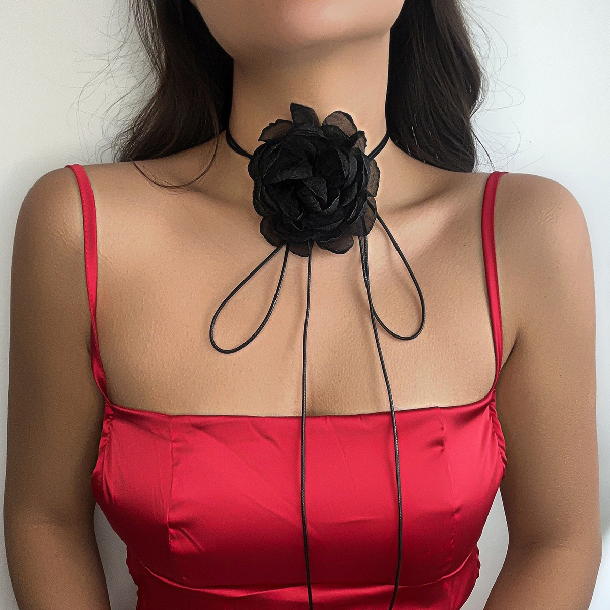 Elegant Big Rose Choker