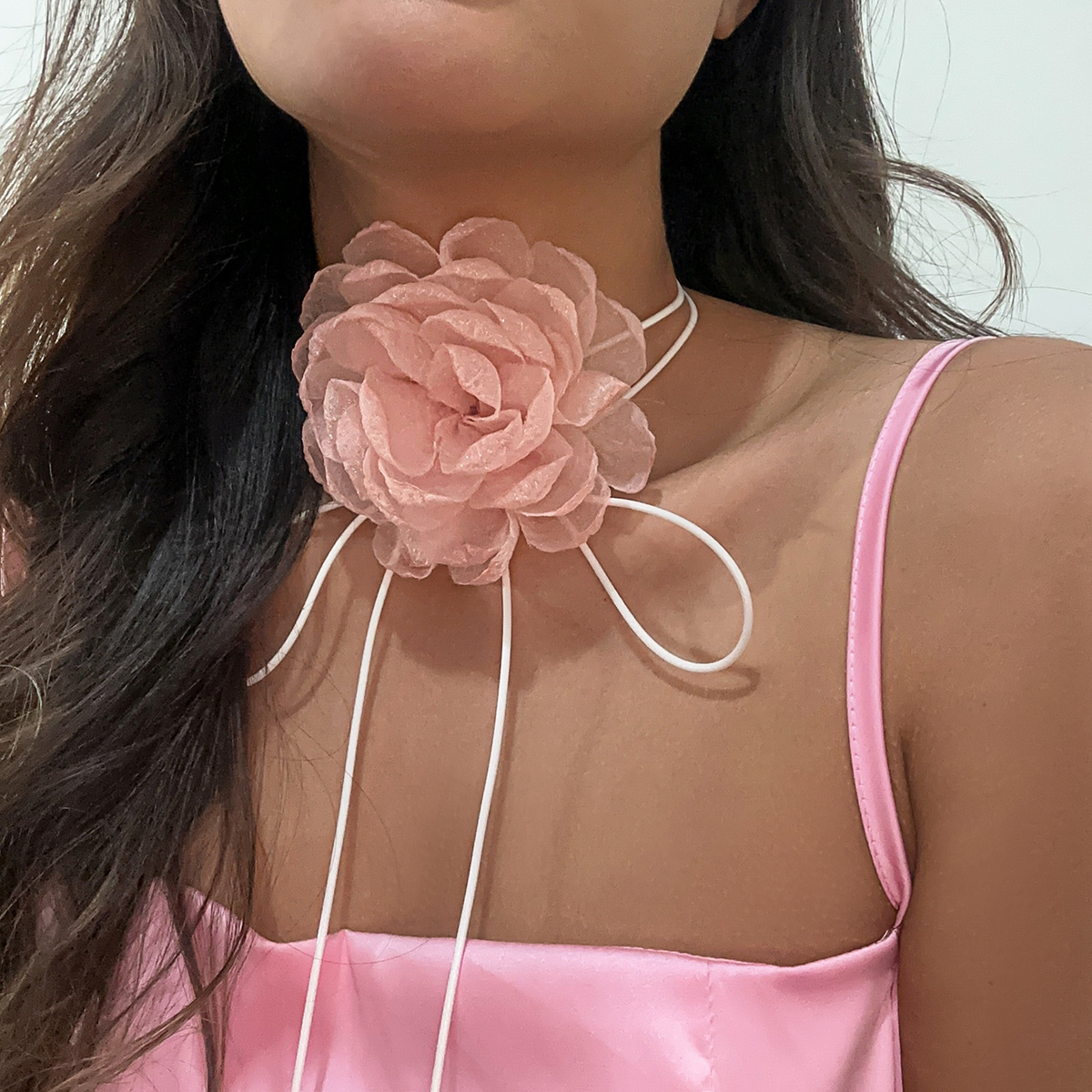 Elegant Big Rose Choker
