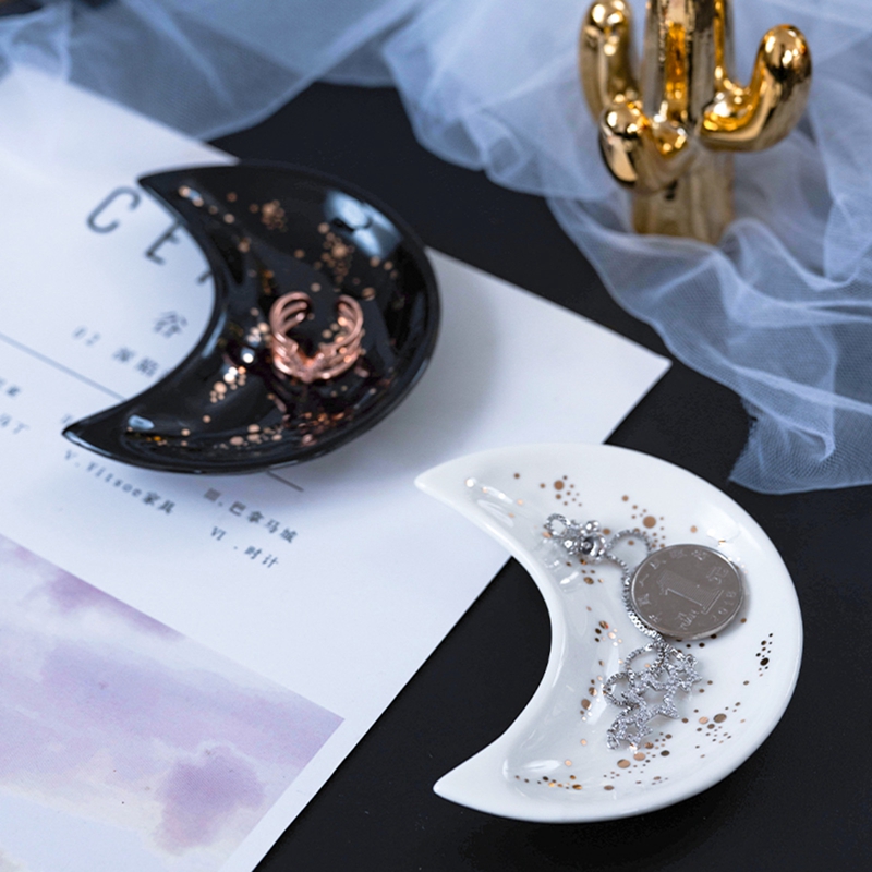 Elegant Ceramic Moon Tray