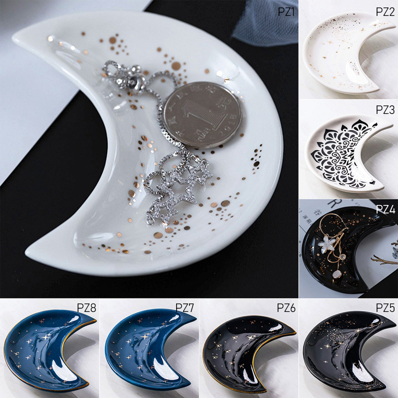 Elegant Ceramic Moon Tray