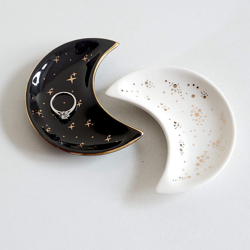 Elegant Ceramic Moon Tray