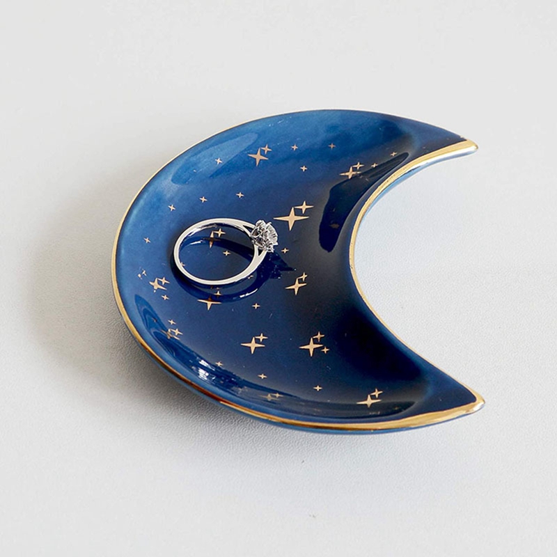 Elegant Ceramic Moon Tray