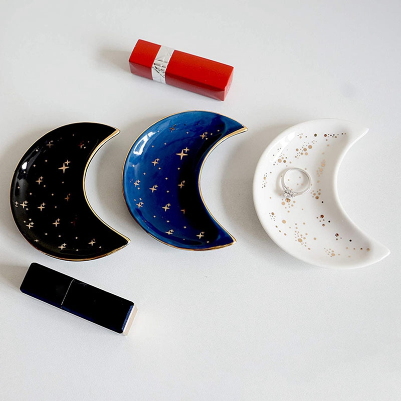 Elegant Ceramic Moon Tray