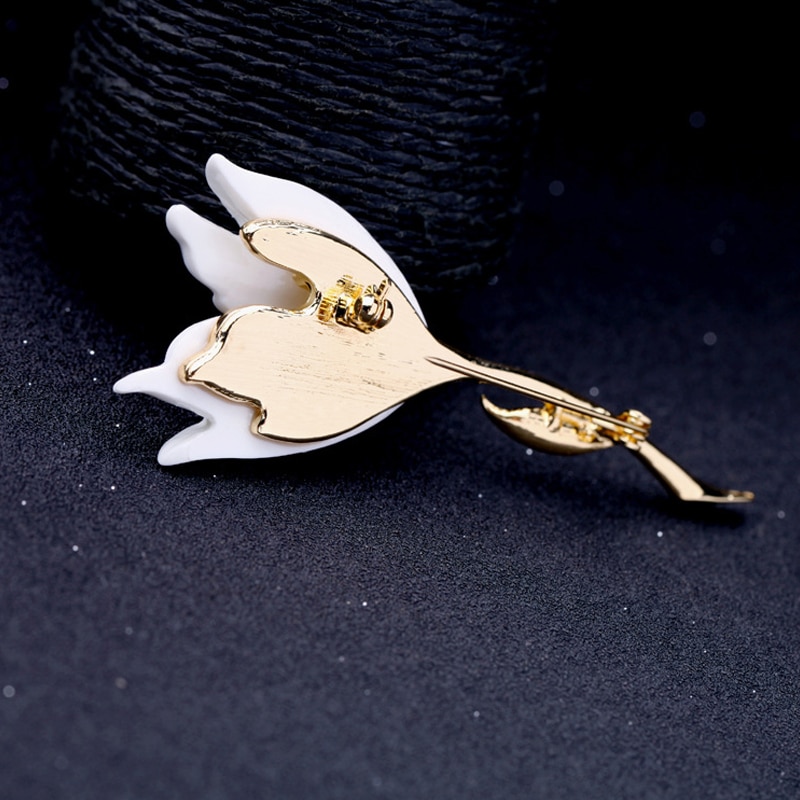 Elegant Enamel Tulip Brooch