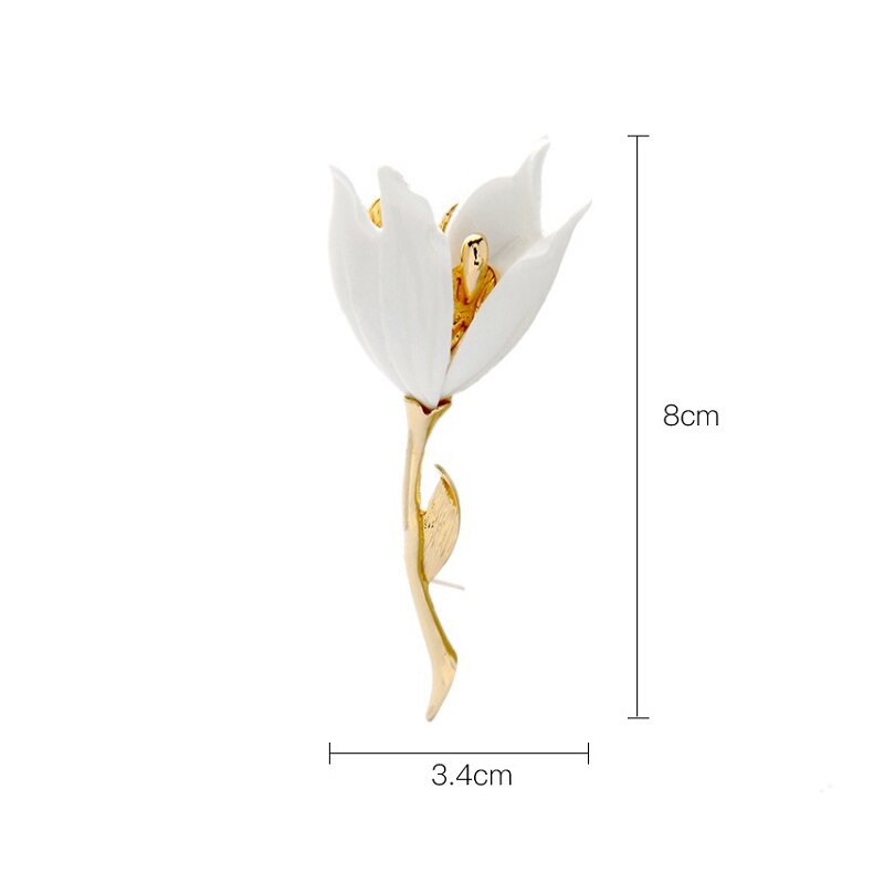 Elegant Enamel Tulip Brooch