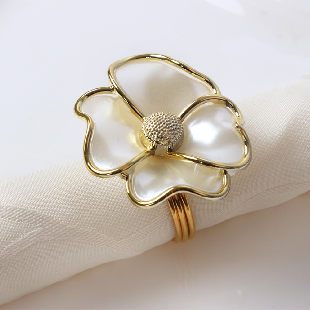 Elegant Flower Napkin Rings (6 pcs)