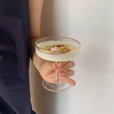 Elegant Glass Ice Cream Cups Set