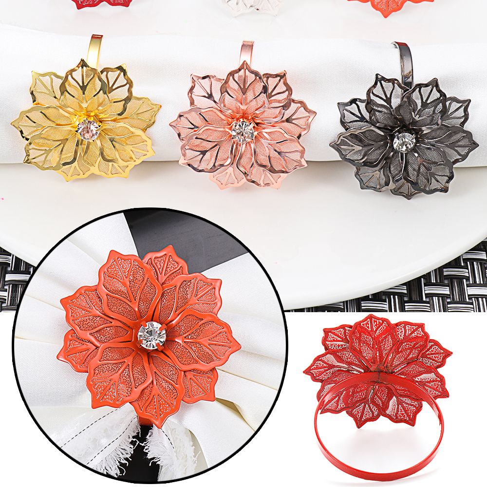 Elegant Metal Floral Napkin Rings (6 pcs) Elegant Metal Floral Napkin Rings (6 pcs)
