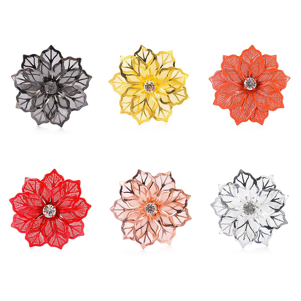 Elegant Metal Floral Napkin Rings (6 pcs)