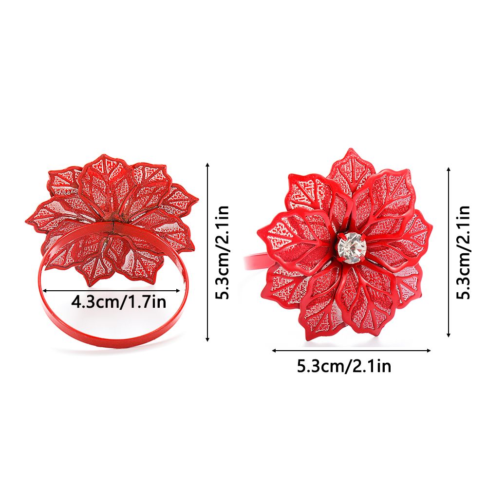 Elegant Metal Floral Napkin Rings (6 pcs)