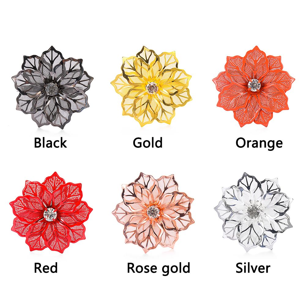 Elegant Metal Floral Napkin Rings (6 pcs)