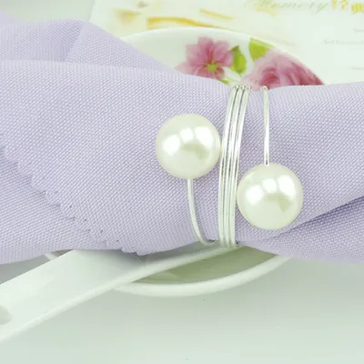 Elegant Pearl Napkin Rings (12 pcs)