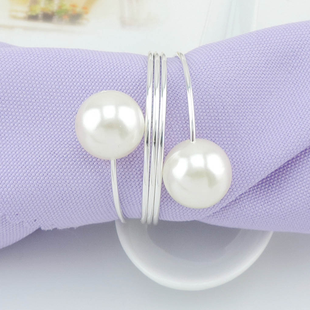 Elegant Pearl Napkin Rings (12 pcs)