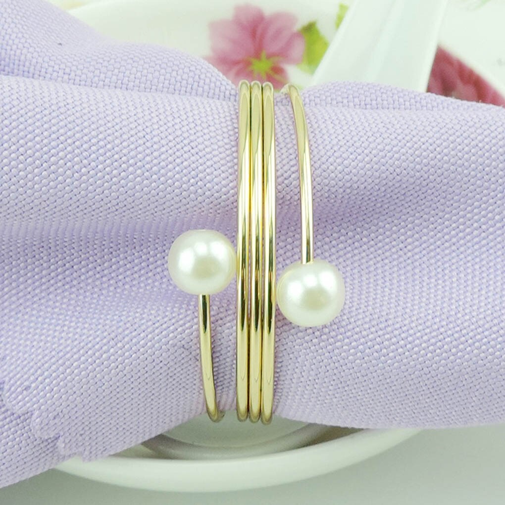 Elegant Pearl Napkin Rings (12 pcs)
