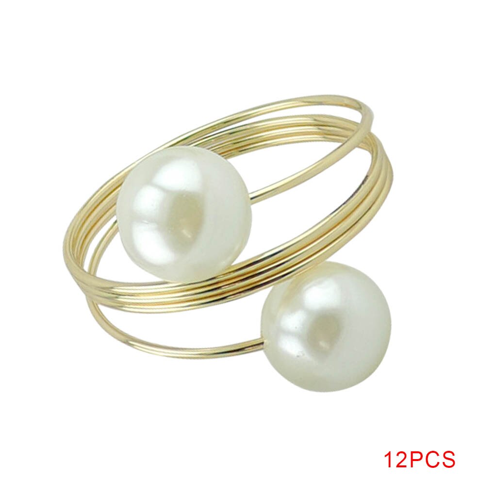 Elegant Pearl Napkin Rings (12 pcs)