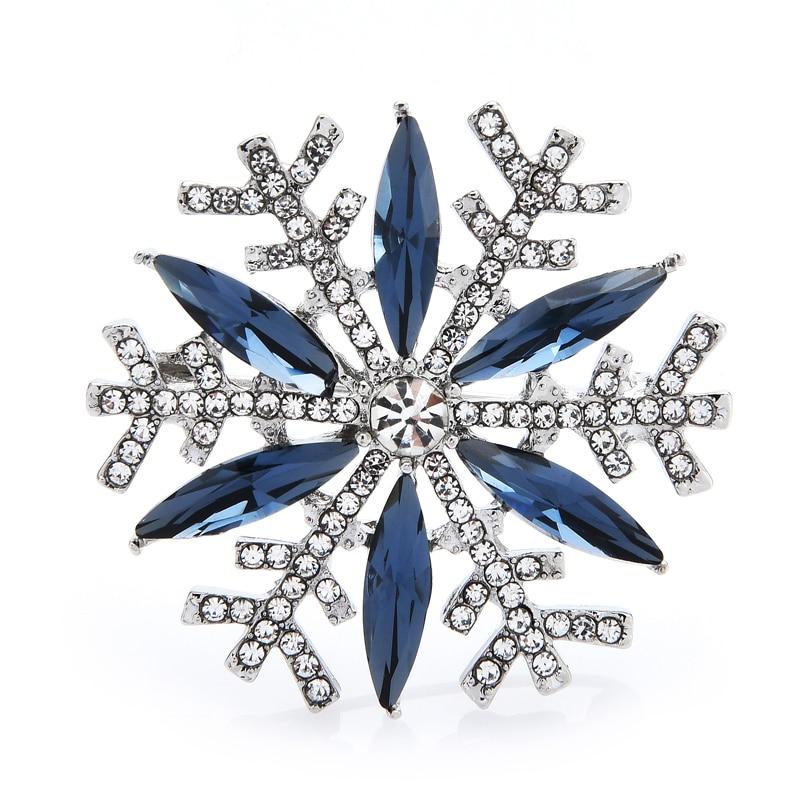 Elegant Rhinestone Snowflake Brooch