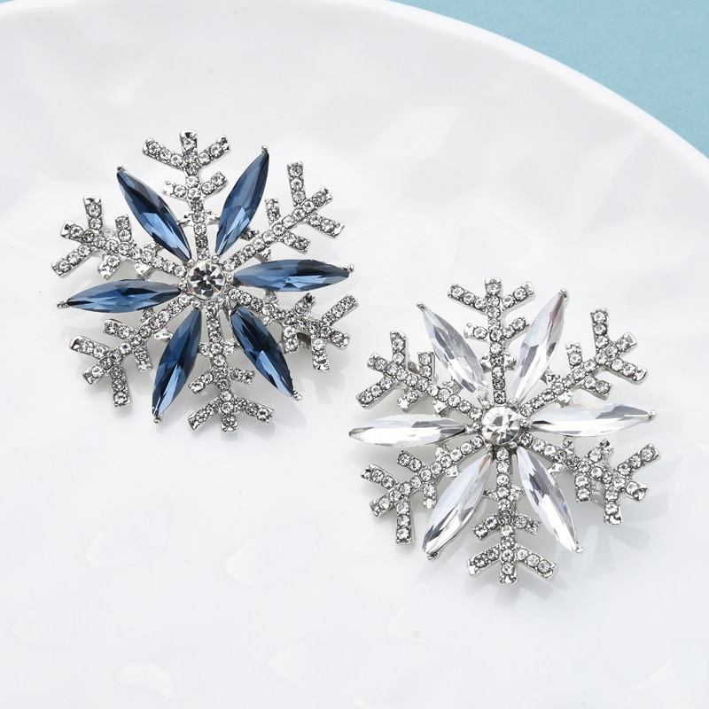 Elegant Rhinestone Snowflake Brooch