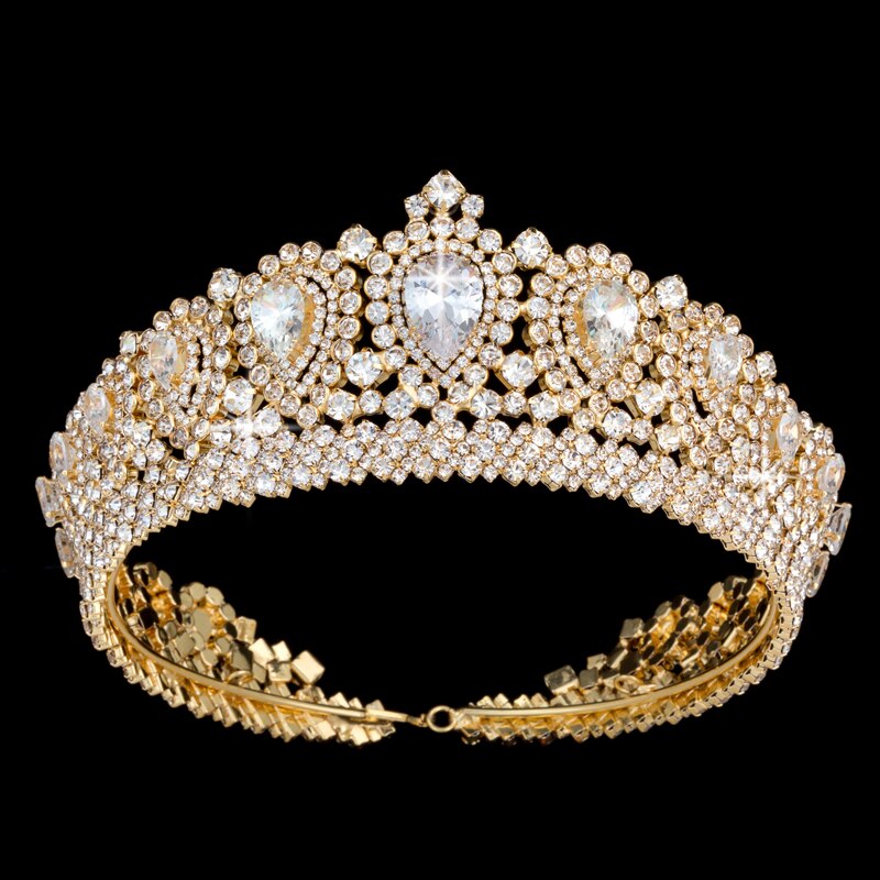 Elegant Studded Crystal Tiara Crown