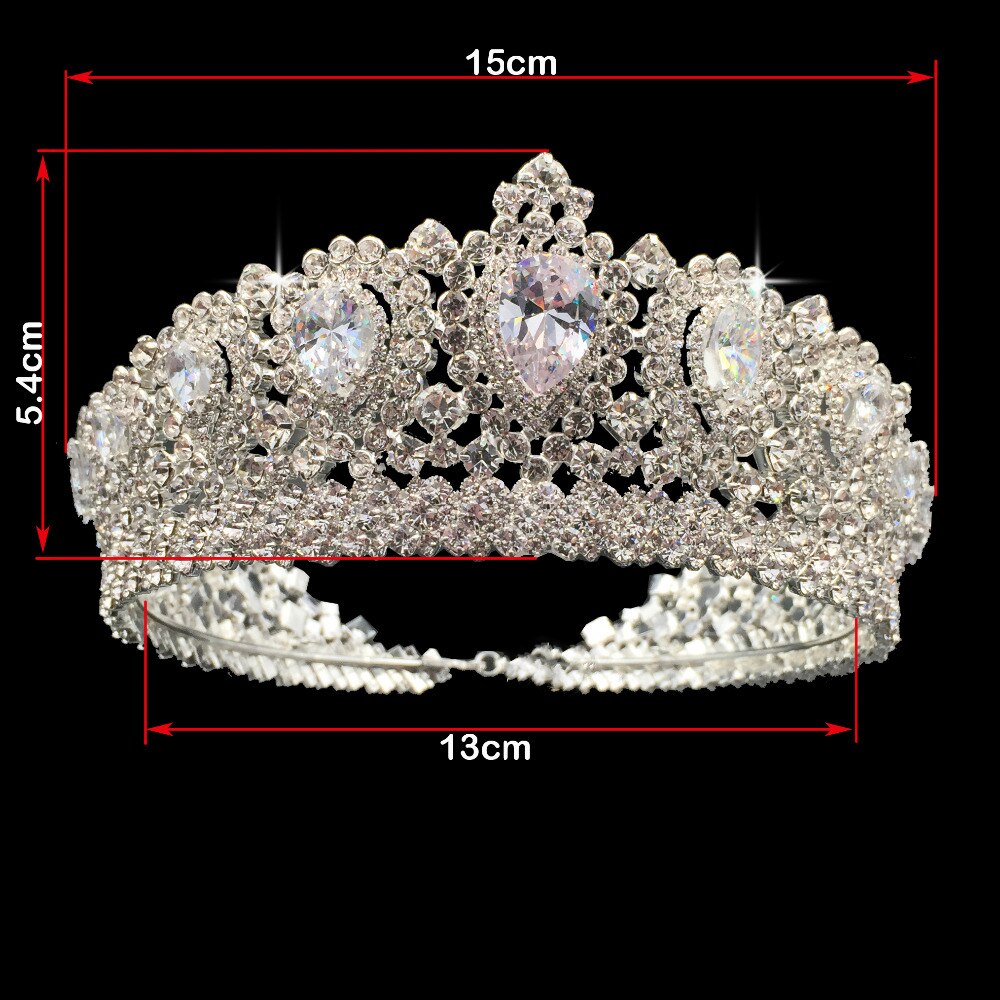 Elegant Studded Crystal Tiara Crown