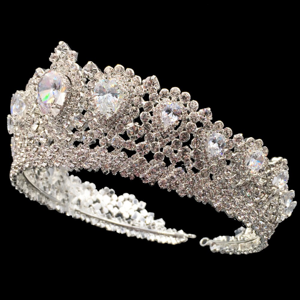 Elegant Studded Crystal Tiara Crown