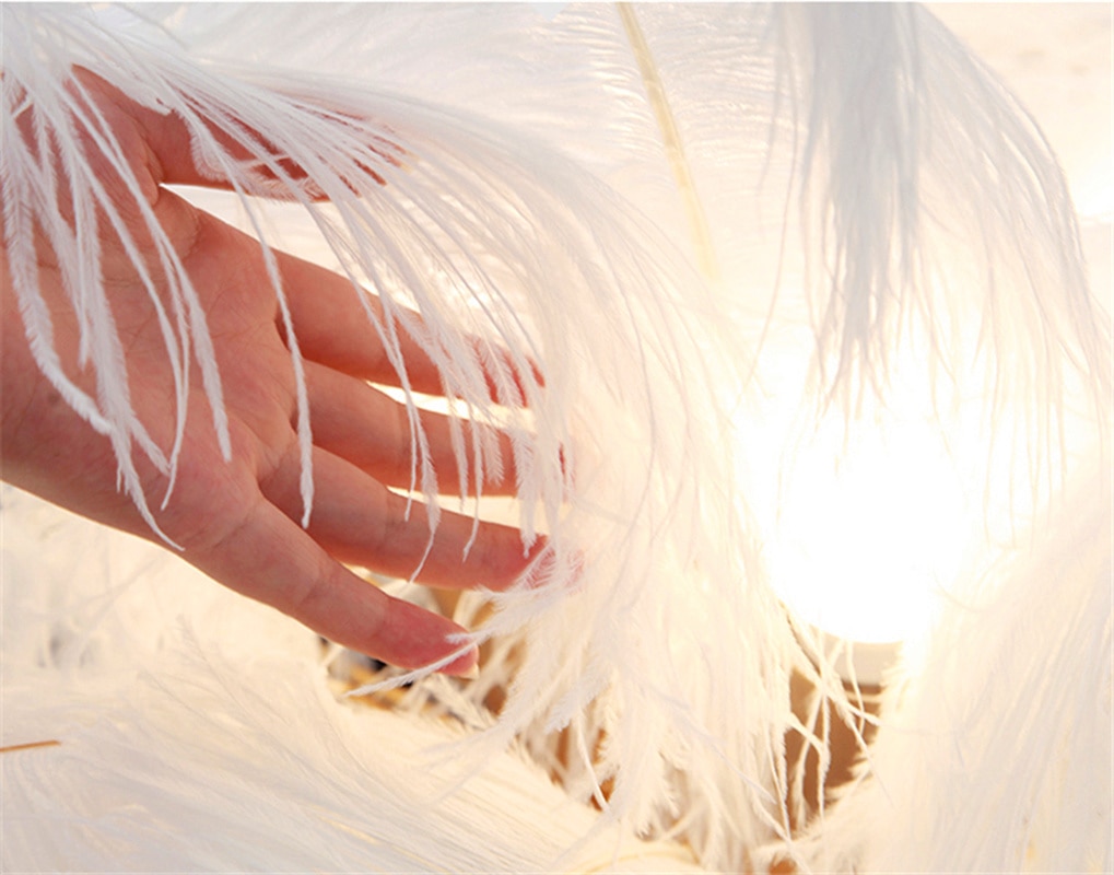 Elegant White Ostrich Feathers (10 pcs)