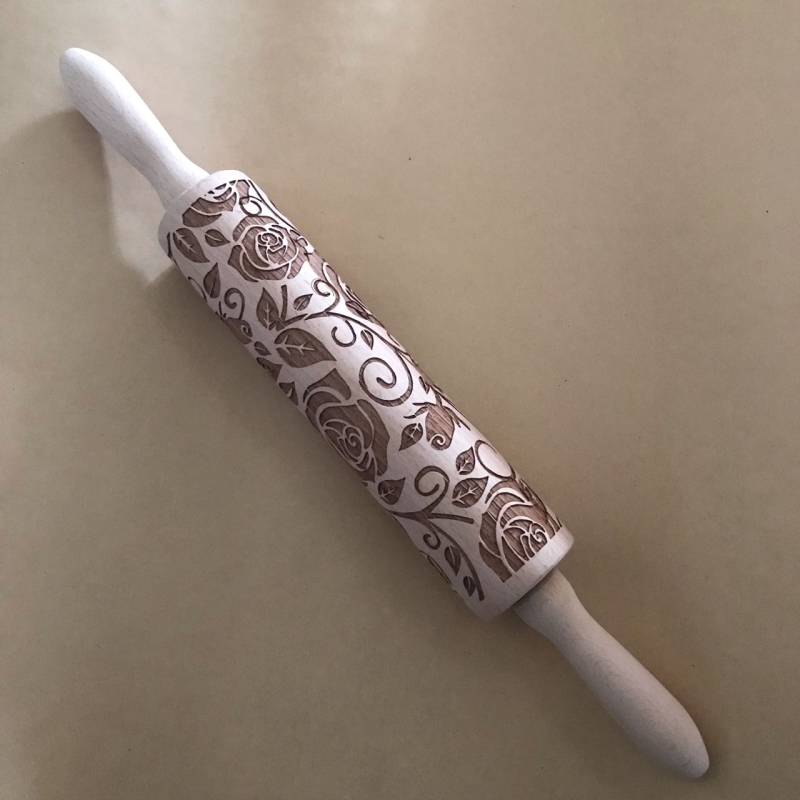 Embossed Rolling Pin Wooden Embossed Rolling Pin Wooden