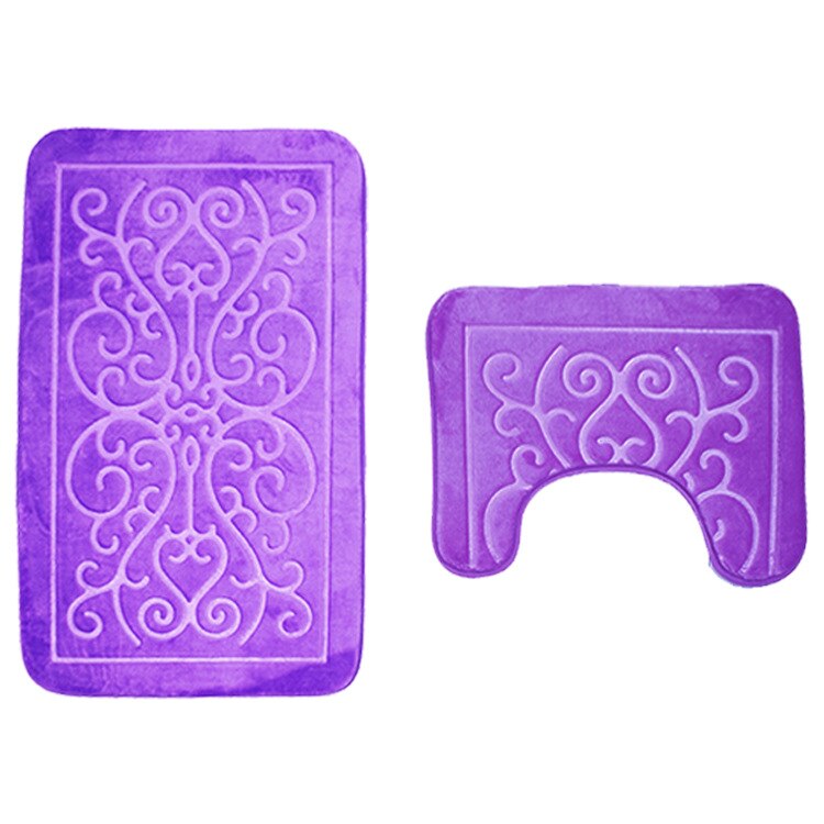 Embossed Soft Toilet Rugs Set Embossed Soft Toilet Rugs Set