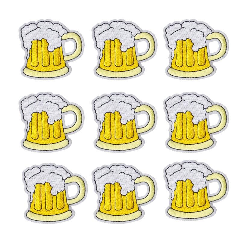Embroidered Beer Iron On Patches (10pc)