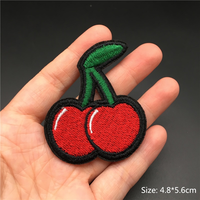 Embroidered Cherry Iron On Patch Embroidered Cherry Iron On Patch