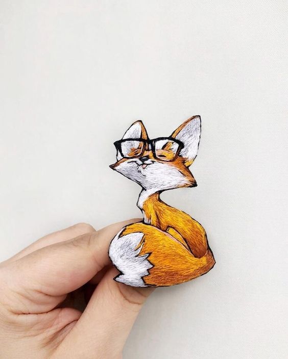 Embroidered Fox Iron On Patches (3pcs)