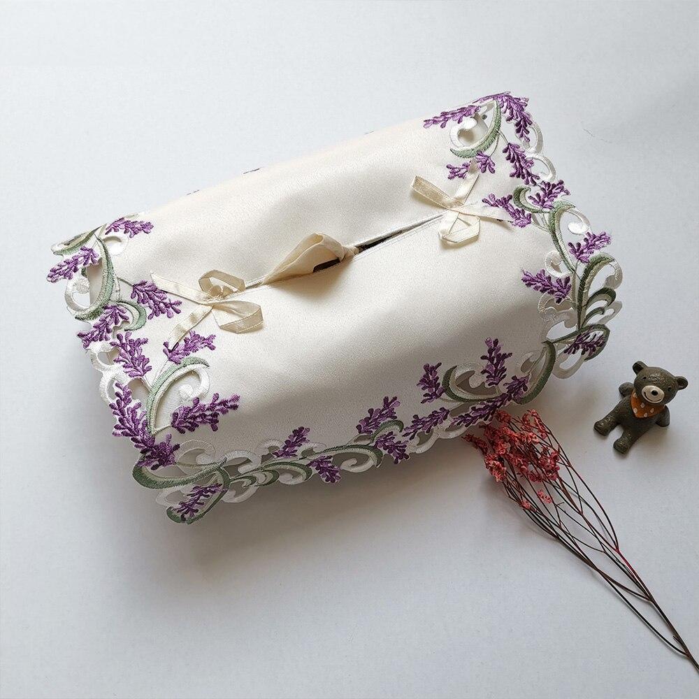 Embroidered Tissue Box Fabric Cover Embroidered Tissue Box Fabric Cover