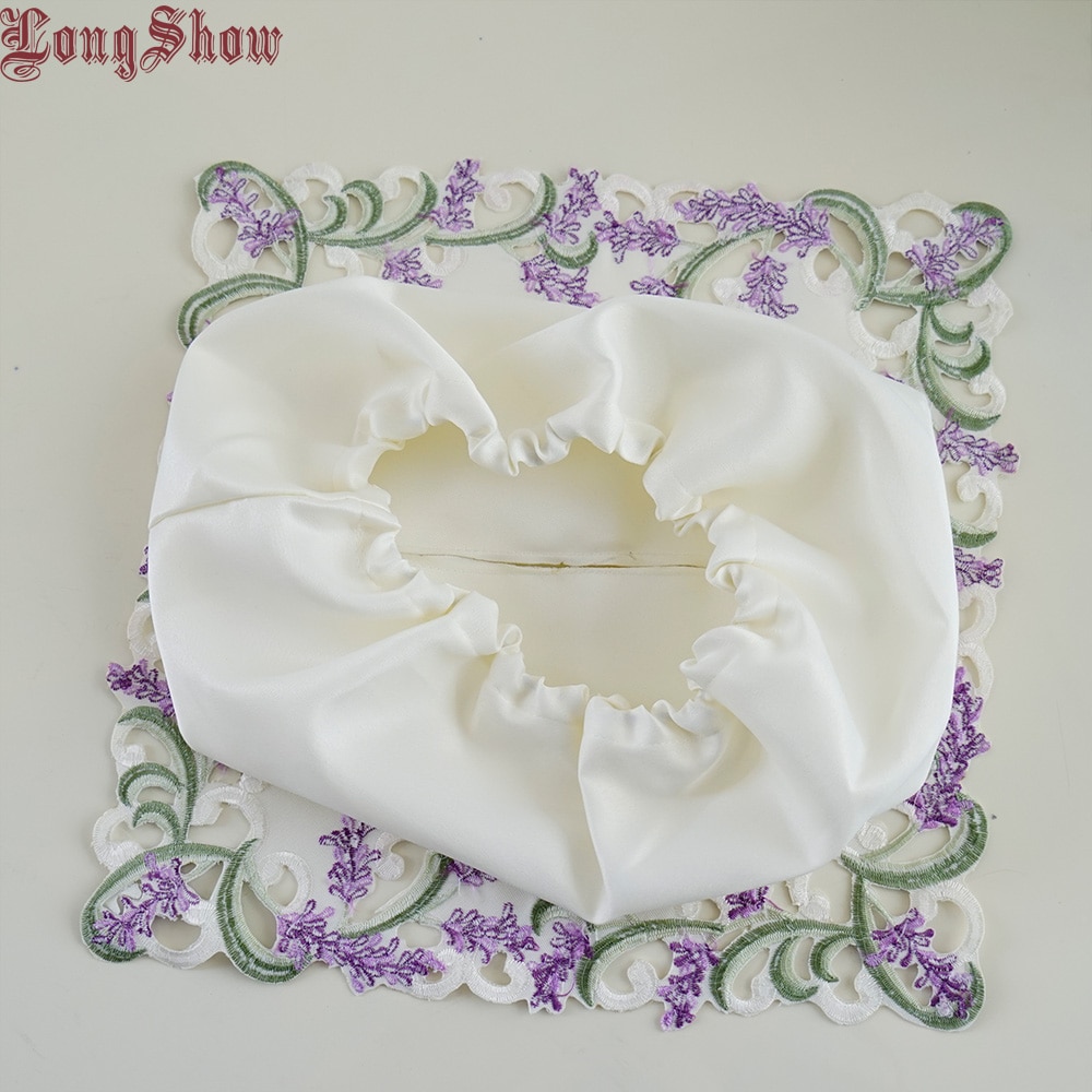 Embroidered Tissue Box Fabric Cover Embroidered Tissue Box Fabric Cover
