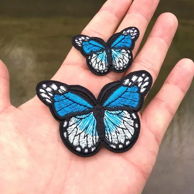 Embroidery Butterfly Iron On Patches (2 pcs)