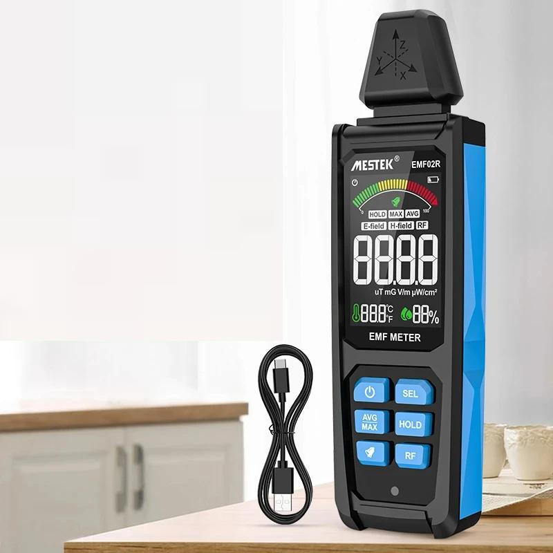 EMF Meter High Frequency 30MHz~8Ghz Electromagnetic Field Radiation Detector Three-axis Radiometer Tester Rachargeable EMF Meter High Frequency 30MHz~8Ghz Electromagnetic Field Radiation Detector Three-axis Radiometer Tester Rachargeable