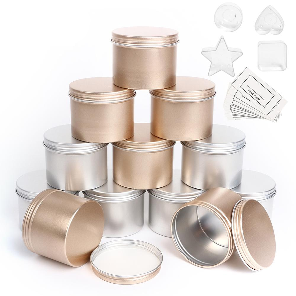 Empty Candle Tins Set (12 Pcs)