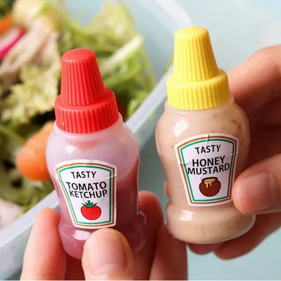 Empty Mini Ketchup Bottles (2 Pcs)