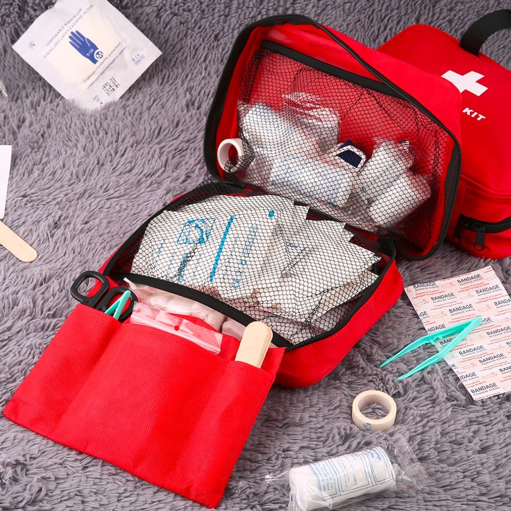 Empty Red First Aid Bag