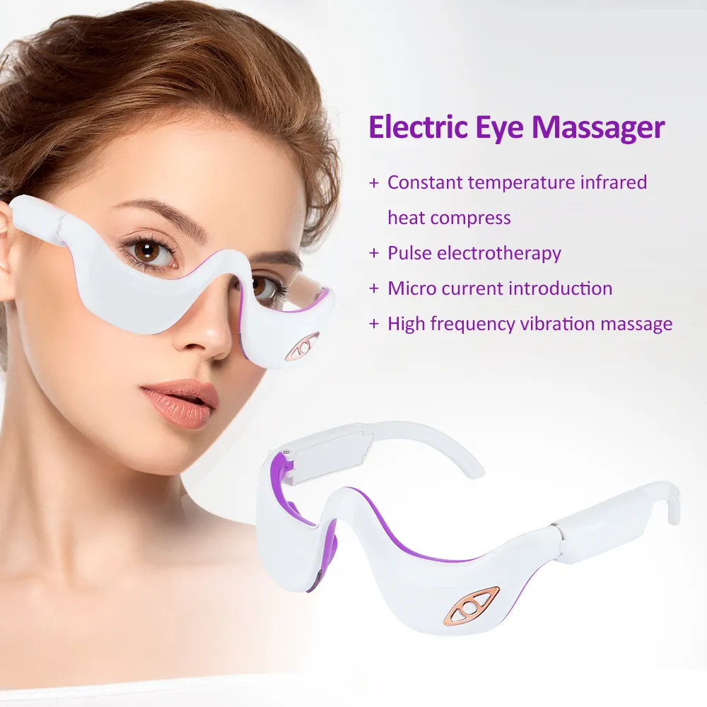EMS Micro Current Pulse Eye Massager Heating Therapy Eye Beauty Device Relieves Eye Fatigue Fades Dark Circle Anti