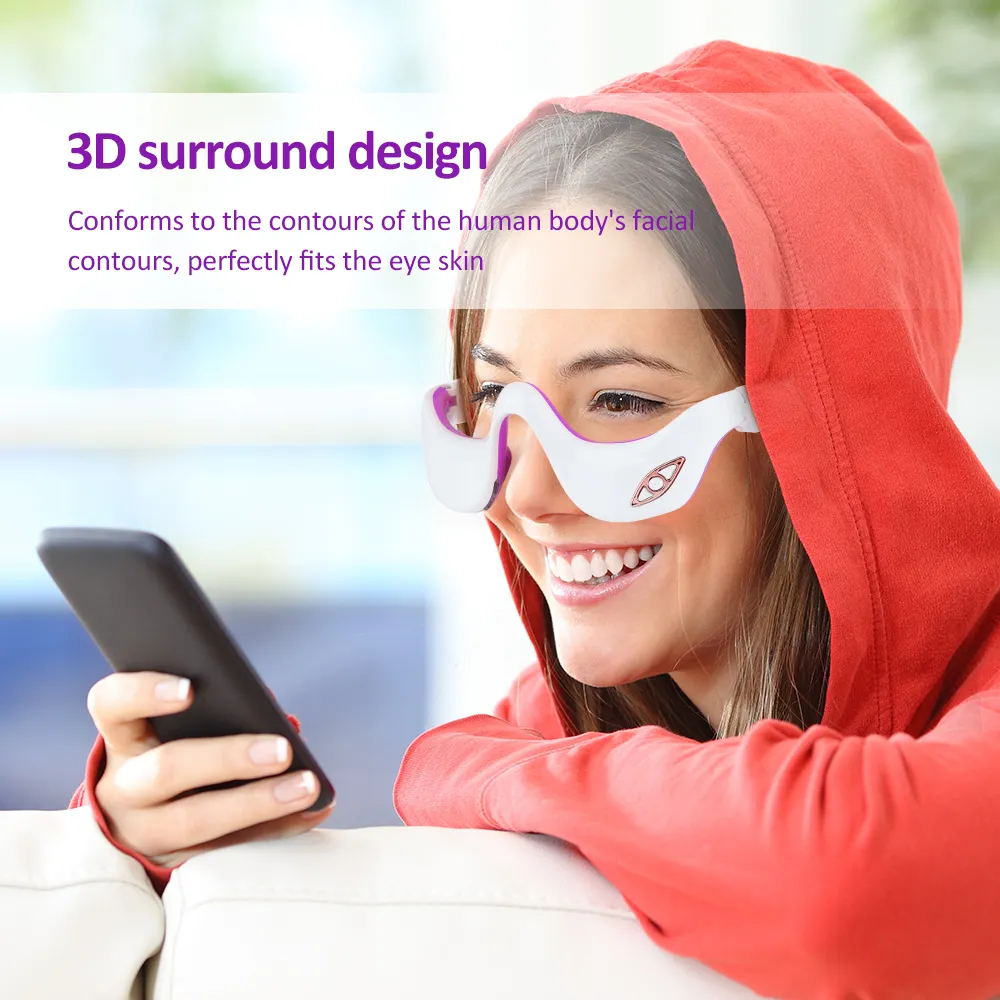 EMS Micro Current Pulse Eye Massager Heating Therapy Eye Beauty Device Relieves Eye Fatigue Fades Dark Circle Anti