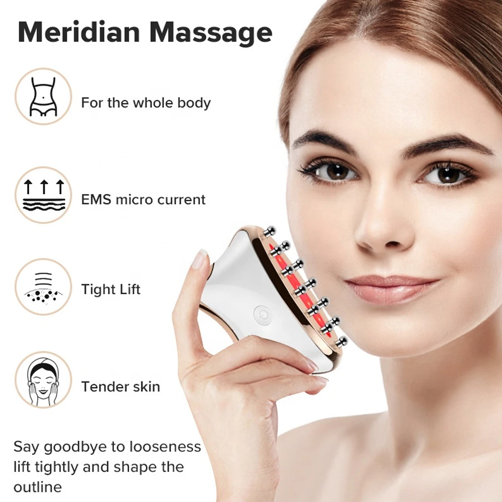 EMS Microcurrent Guasha LED Light Face Neck Body Lifting Anti-Wrinkle Beauty Head Relaxation Massager Skin Rejuvenation EMS Microcurrent Guasha LED Light Face Neck Body Lifting Anti-Wrinkle Beauty Head Relaxation Massager Skin Rejuvenation