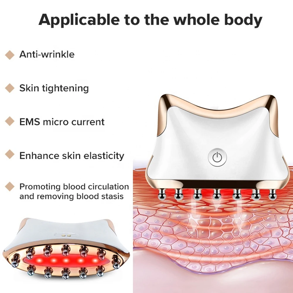 EMS Microcurrent Guasha LED Light Face Neck Body Lifting Anti-Wrinkle Beauty Head Relaxation Massager Skin Rejuvenation EMS Microcurrent Guasha LED Light Face Neck Body Lifting Anti-Wrinkle Beauty Head Relaxation Massager Skin Rejuvenation
