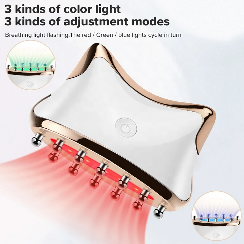 EMS Microcurrent Guasha LED Light Face Neck Body Lifting Anti-Wrinkle Beauty Head Relaxation Massager Skin Rejuvenation EMS Microcurrent Guasha LED Light Face Neck Body Lifting Anti-Wrinkle Beauty Head Relaxation Massager Skin Rejuvenation
