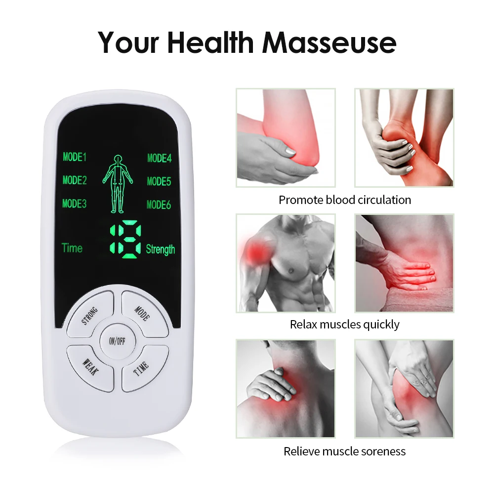 EMS Pulse Electric Muscle Stimulator Back Neck Body Massager Tens Acupuncture Meridian Physiotherapy Digital Massage
